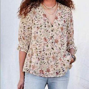 Good Hart by Matilda Jane Zilker button front floral peplum blouse size medium